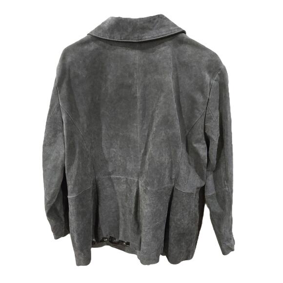 Dennis Basso Size 2XL Women's Suede Gray Leather Jacket - Picture 7 of 11